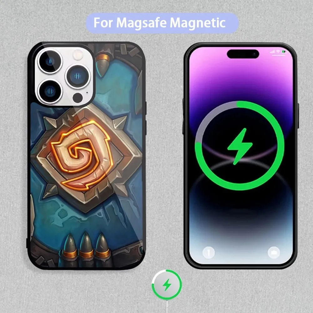 Game H-Hearthstones Phone Case For Magnetic Inductive Charging iPhone 11 12 13 14 15 Max Pro Mini Plus Shell