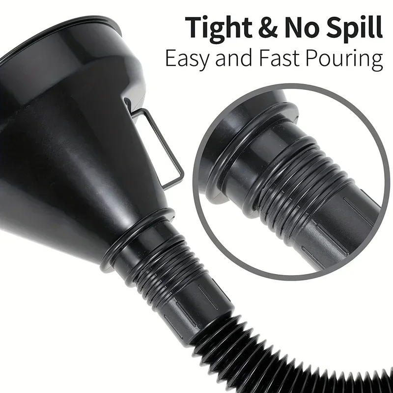 1 Pc Multi Functional Flexible Automotive Fuel Funnel: Spill-Proof Refueling & Oil Changing Tool with Wide Mouth & Handle