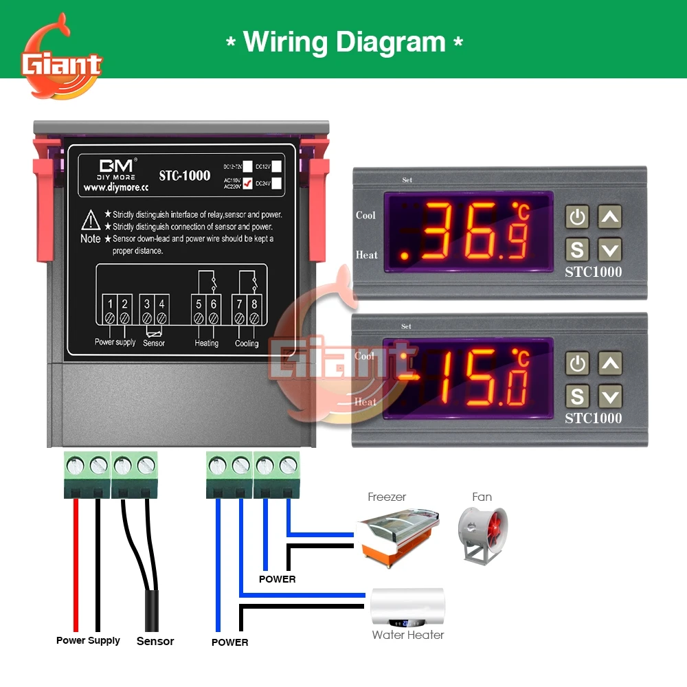 STC-1000 12V 24V 72V 220V LED Digital Thermostat DTC1201 DTC1110 DTC2201 DTC1100 DTC1200 Temperature Controller for Incubator