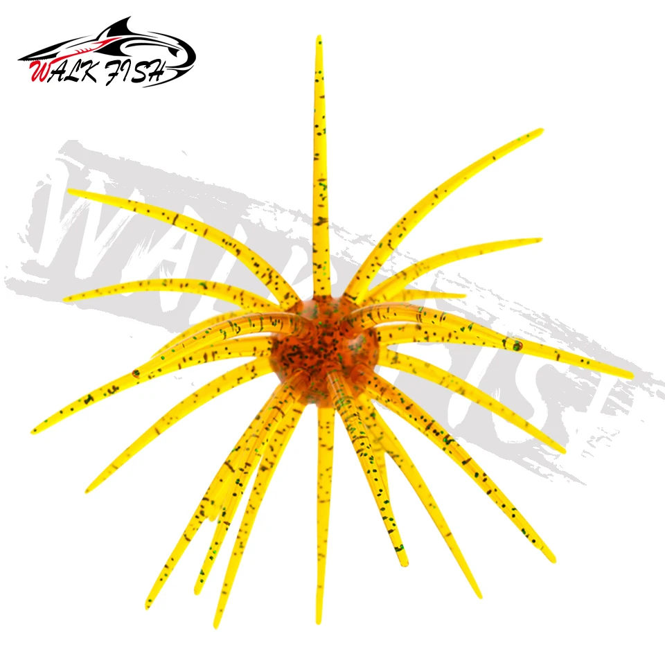 WALK FISH 3 Stück 110mm 9g Seeigel-Angelköder TPE Weichköder Silikonköder für Brassen, Seebarsch, Forelle, Mandarinfisch, Tilapia, Süßwasser – Detail 23