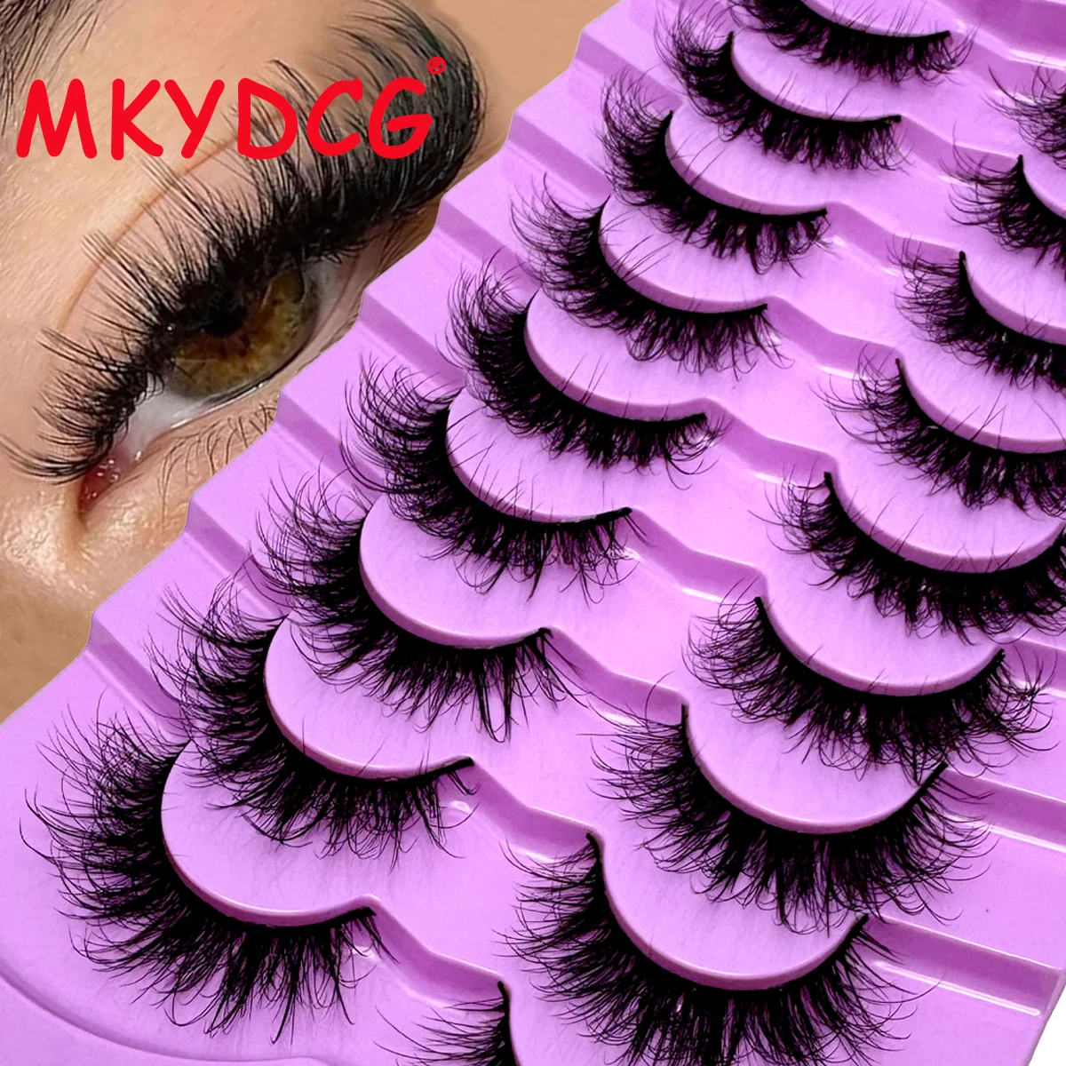 9ペア キャットアイまつげ ふわふわフェイクミンクまつげ 8D ナチュラルルック ウィスピーまつげ ドラマティックロング 厚みのあるボリュームまつげ つけまつげ