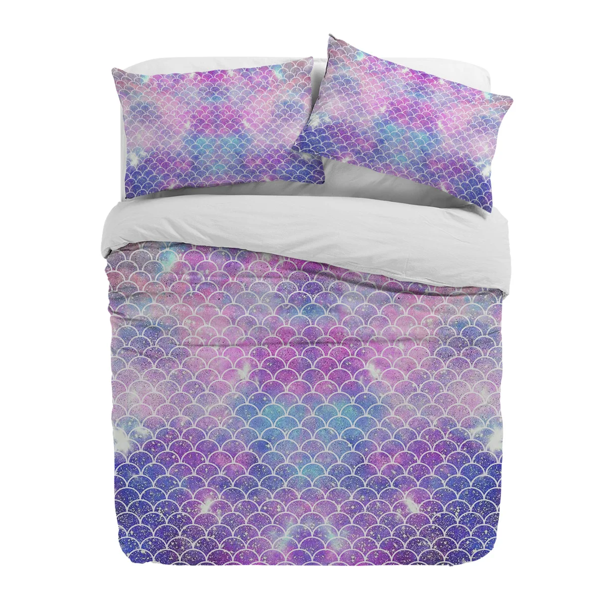 

Mermaid Scales Colorful Duvet Cover With Pillow Case Custom 3pcs Bedding Set Quilt Cover Double Bed Home Textile