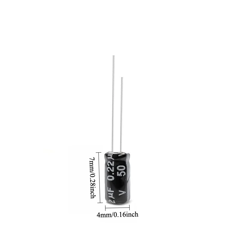 

335pcs 50V 0.22uF Electrolytic Capacitor 105C High Temp Radial Long Life 4x7mm for Power Supply Electronics