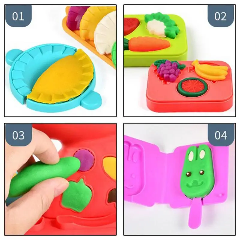 Rich Play Dough Clay Set Color Recognition Learning Play Dough Plasticine Tools Educational Modeling Clay Machine Toy For Kids