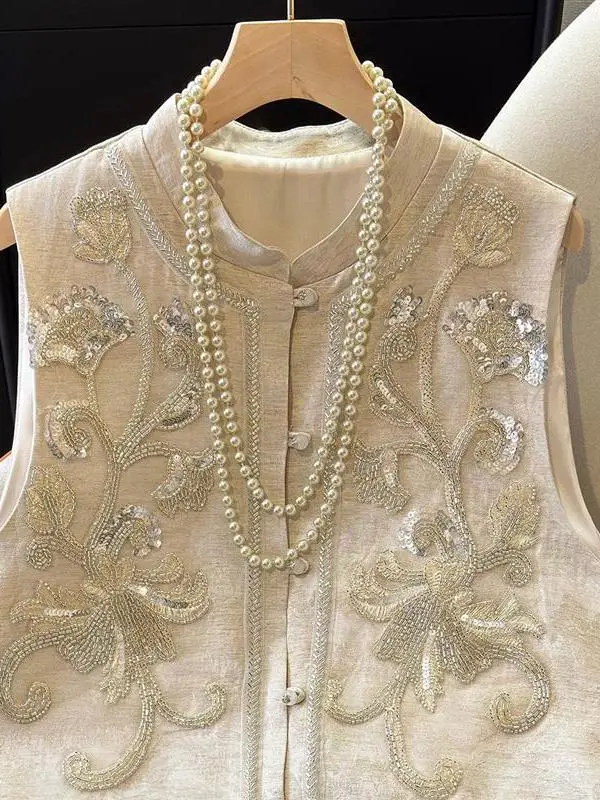 جديد الصينية Sle المرأة الكتان ort Jaet المطرزة مطرز زر ربيع الخريف حجم صغير ملابس التنقل Faionable #3