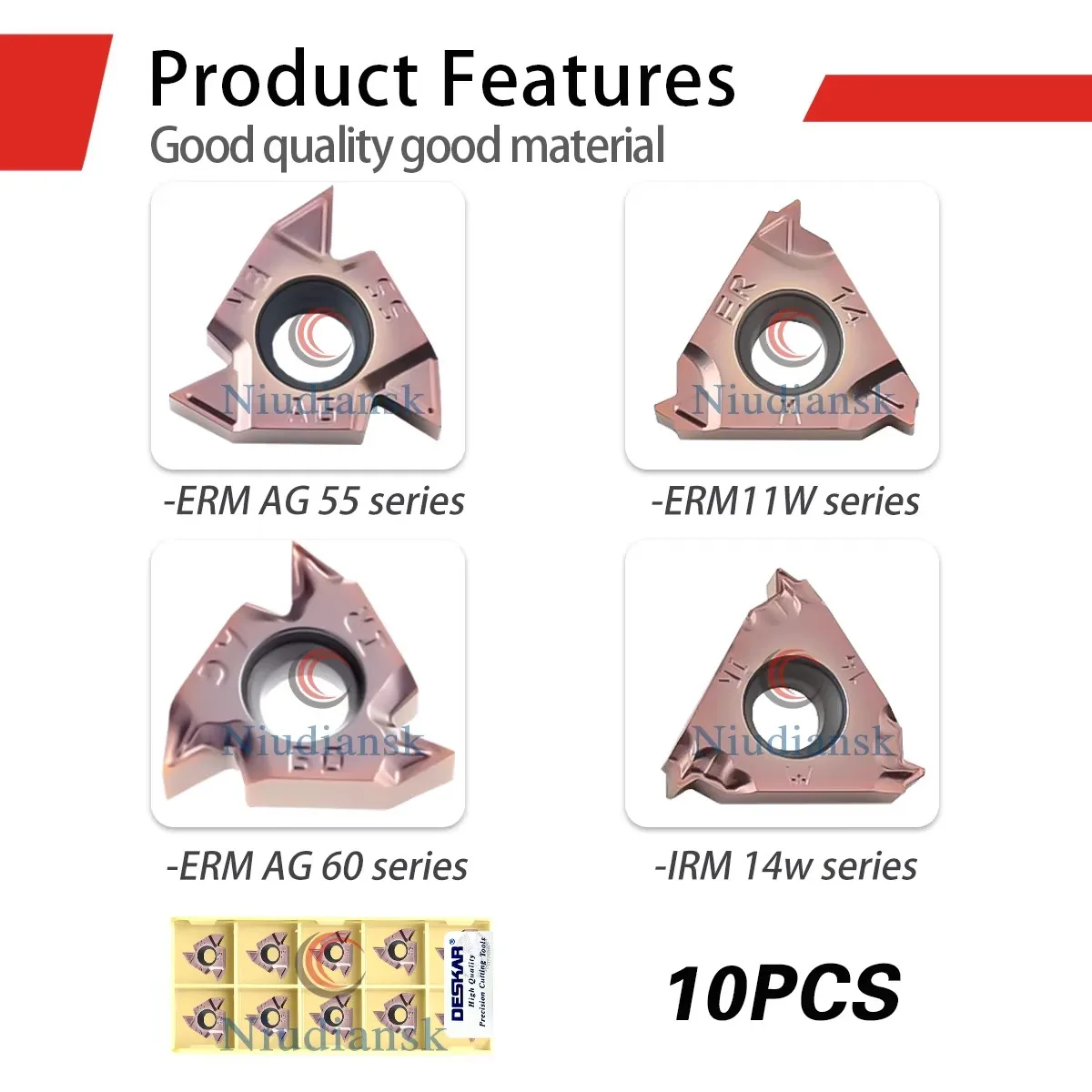 16ERM/IRM 11W/14W AG55/60 LF6018 DESKAR Numerical Control Internal And External Threading Inserts For Stainless Steel Processing