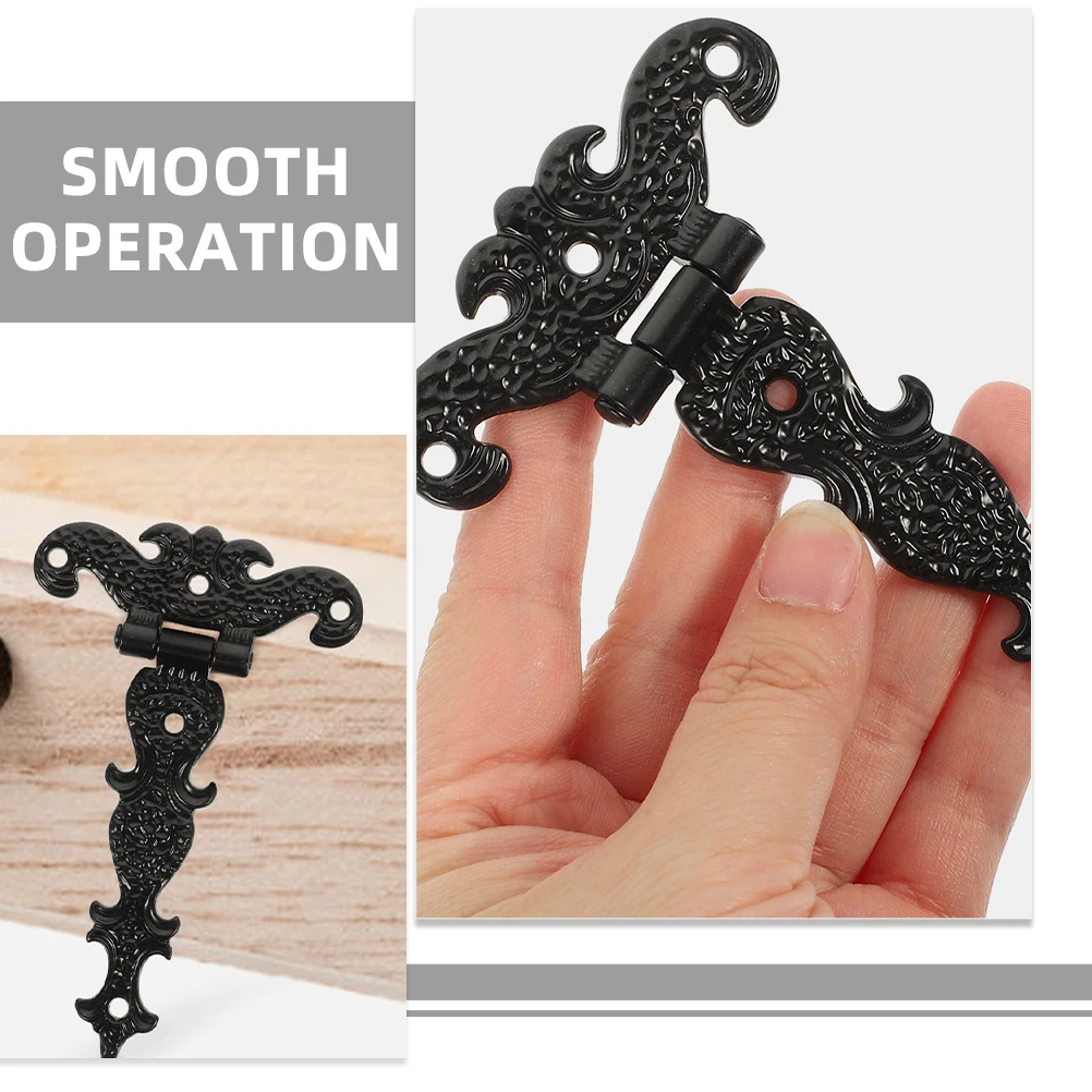 

4Pcs Antique Vintage Style Hinges Durable Metal Hinges for Wooden Jewelry Box and Furniture