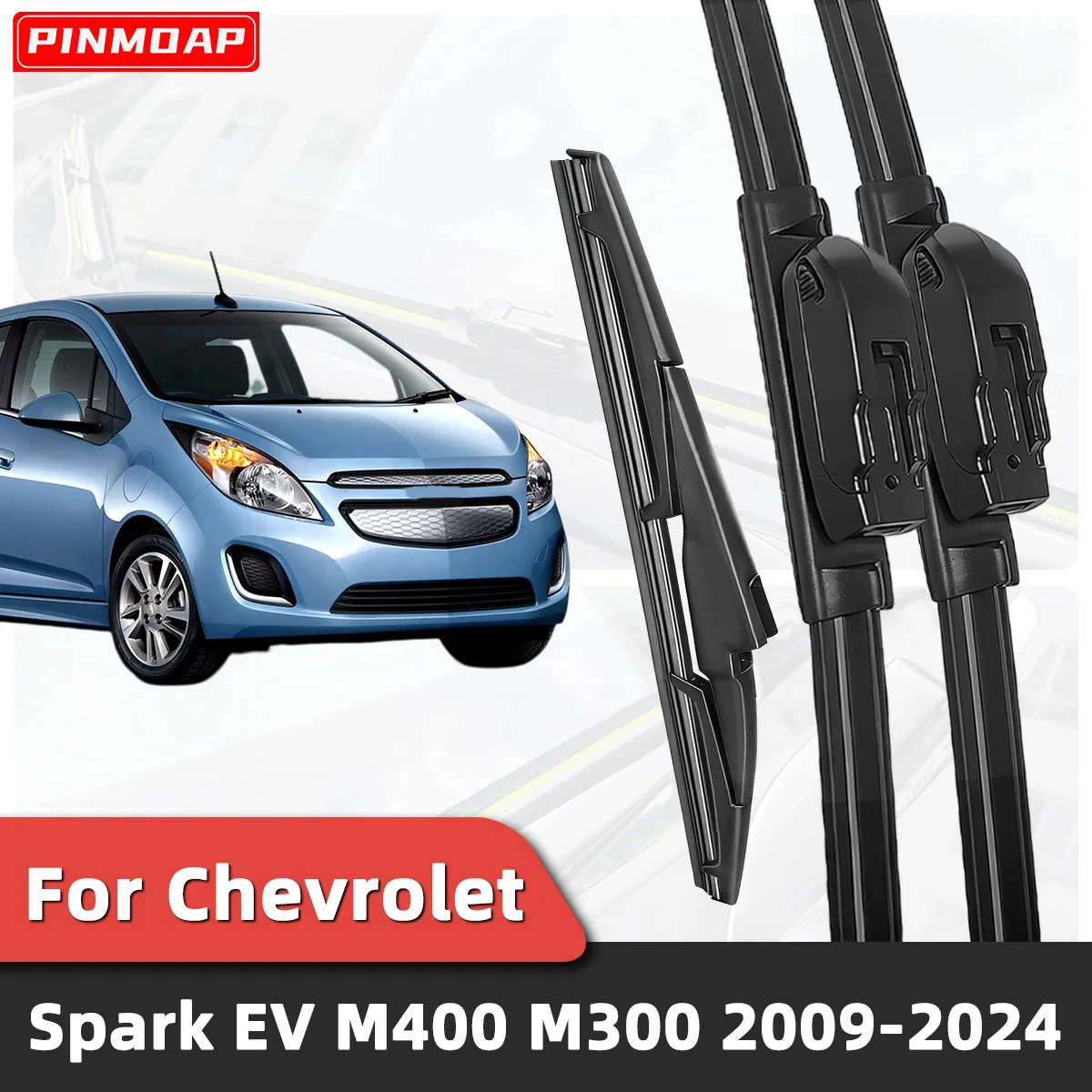 3 Stück Auto-Windschutzscheibenwischer, geeignet für Chevrolet Spark EV M400 M300 2009-2024, Auto-Windschutzscheiben-Zubehör 2023 2022 2021