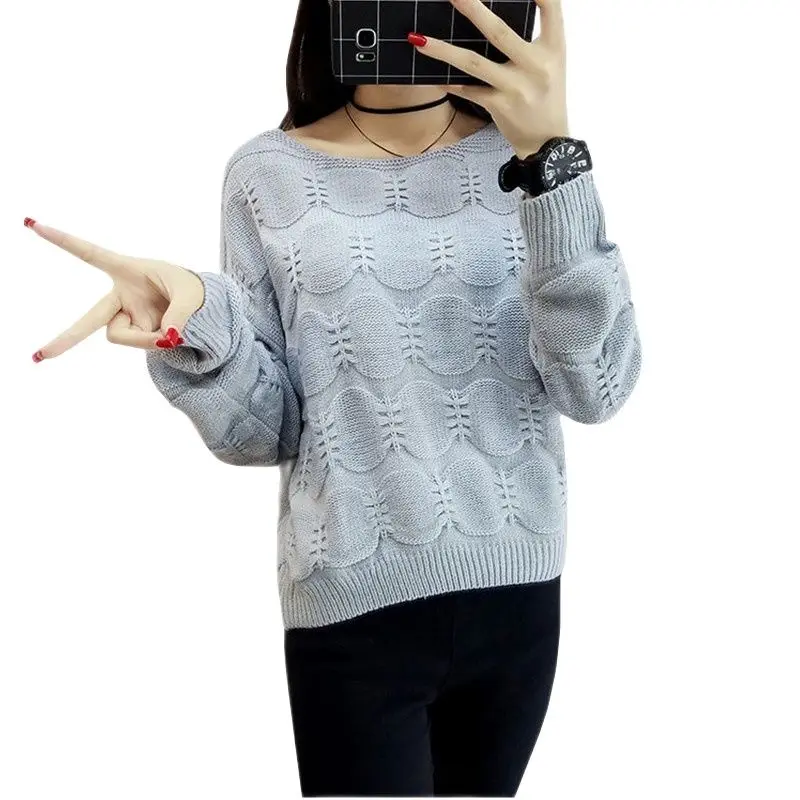 

UHYTGF Sweater Women O Neck Knitted Winter Clothes Sweaters Tops Female Casual Sweaters Pullovers 7 colors Jumper Pull Femme 478