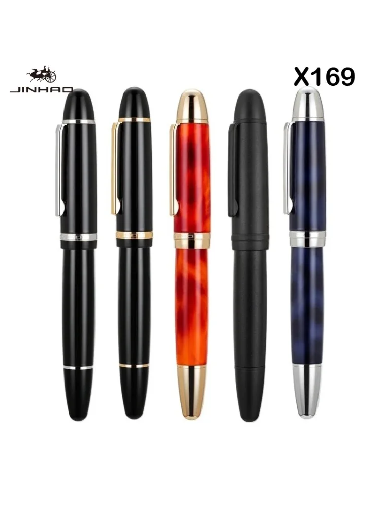 Pióro wieczne JINHAO X169 z złotym klipsem, eleganckie czarne pióro z wkładem EF/F/M, pióro do pisania tuszem, Pk X159 9019, artykuły szkolne, artykuły papiernicze. — zdjęcie produktu 7