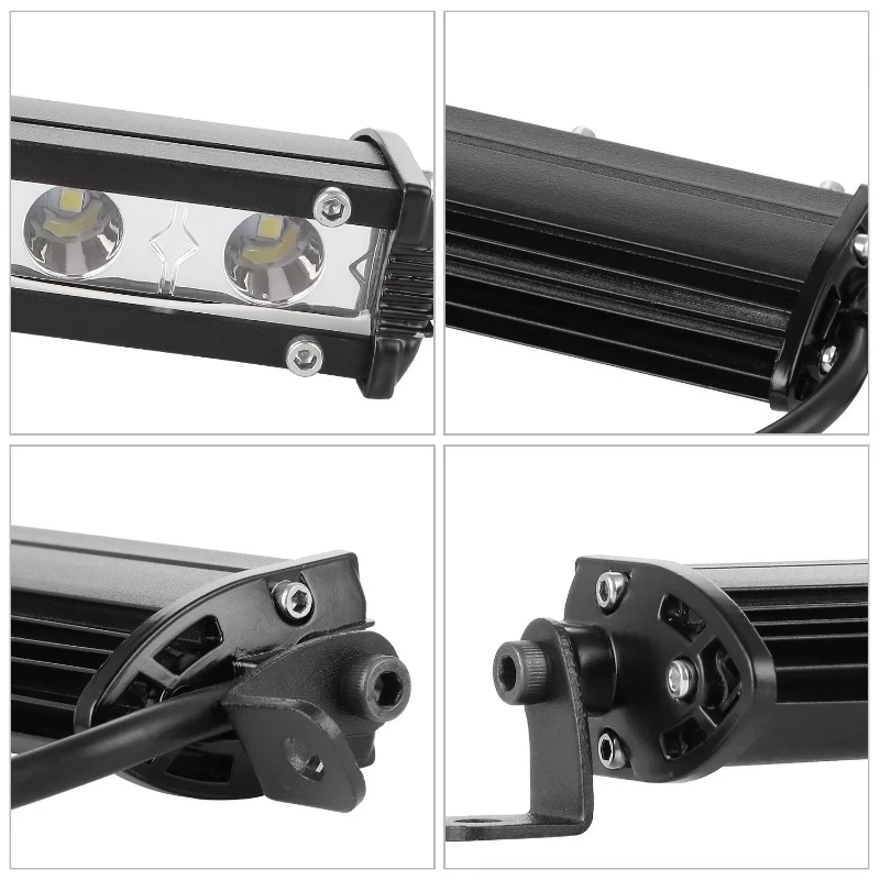 7-Inch ultra-thin LED light strip 18W single-row off-road spotlight, trailer truck bus marine work light, ultra-thin LED light