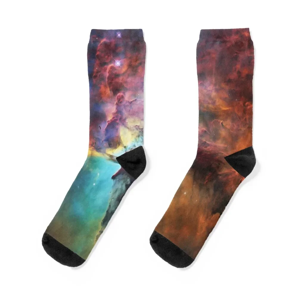 

Hubble Telescope: Lagoon Nebula (2018), M8, NGC 6523 Socks Hiking boots floral Sports cotton Socks For Women Men's