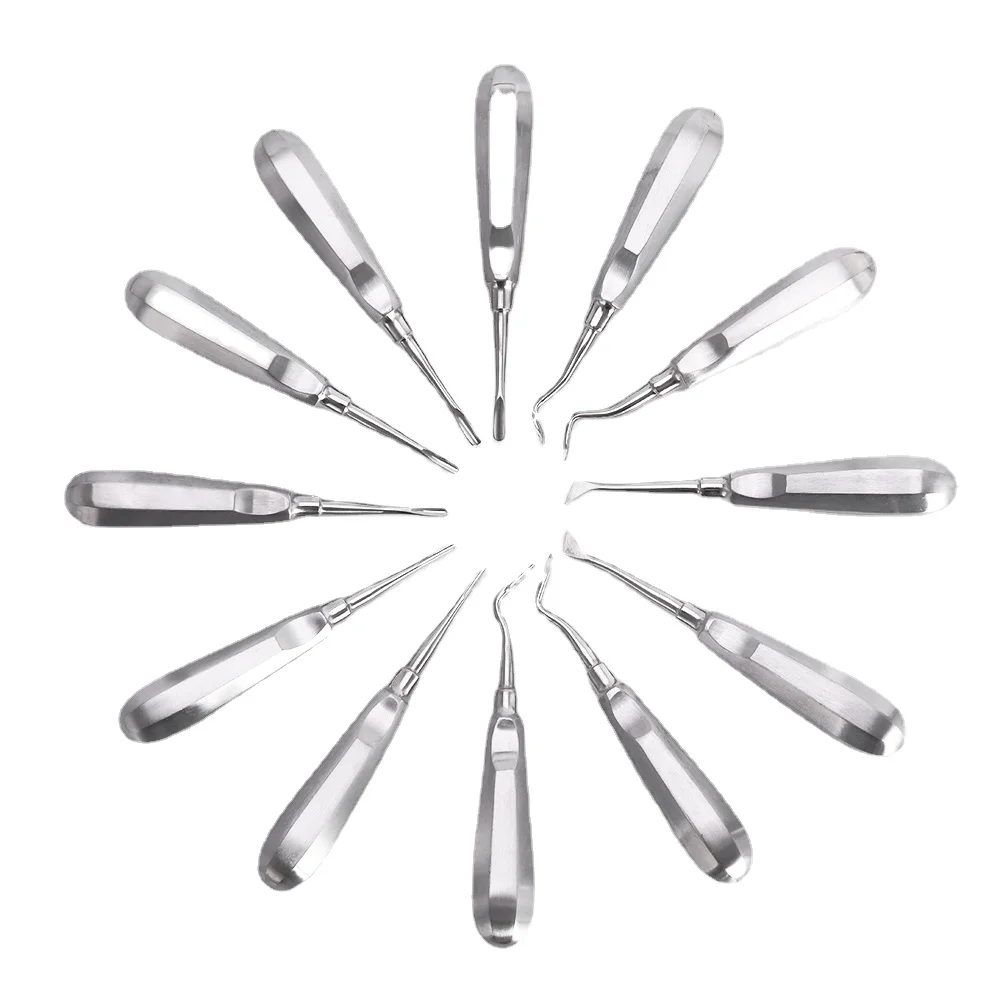 

Tooth Extraction Dental Elevator Straight Curved Stump Apical Elevator Stainless Steel Root Tip Pick Forceps Surgical Instrument