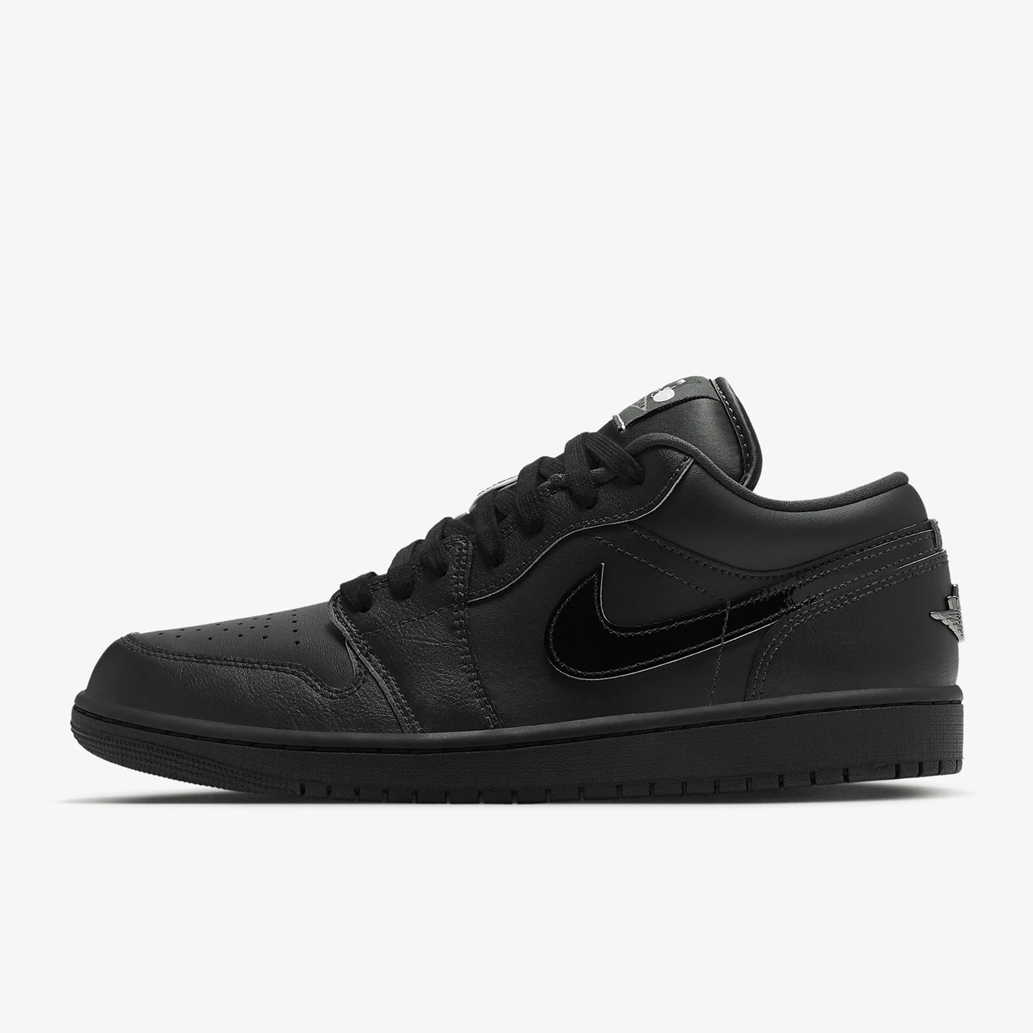 Nike oficial autêntico air jordan 1 baixo se preto vapor verde confortável dedo do pé redondo tênis de basquete masculino preto HM3690-001
