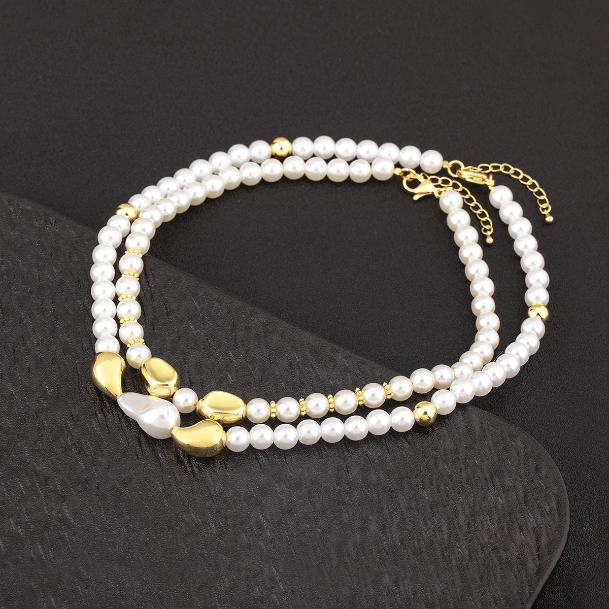 Nidin Hot Sale Waterdrop/Round Shape Irregular Geometric Pearl Beads Necklace For Female Elegant Aesthetic Jewelry Accessories