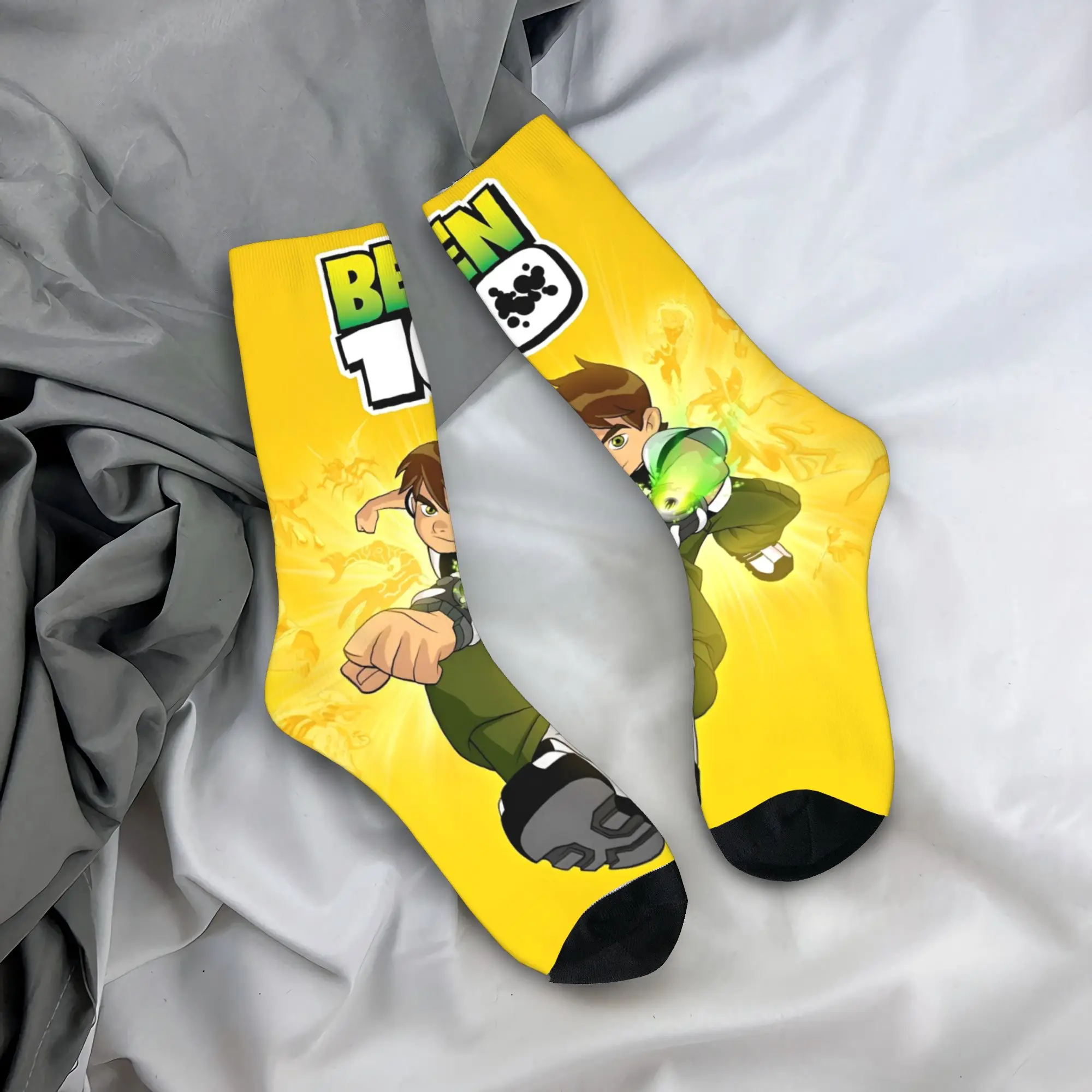 

Бена 10, необычные чулки, женские и мужские носки, мягкие дышащие винтажные носки, весенние противоскользящие носки с принтом для скалолазания, подарок