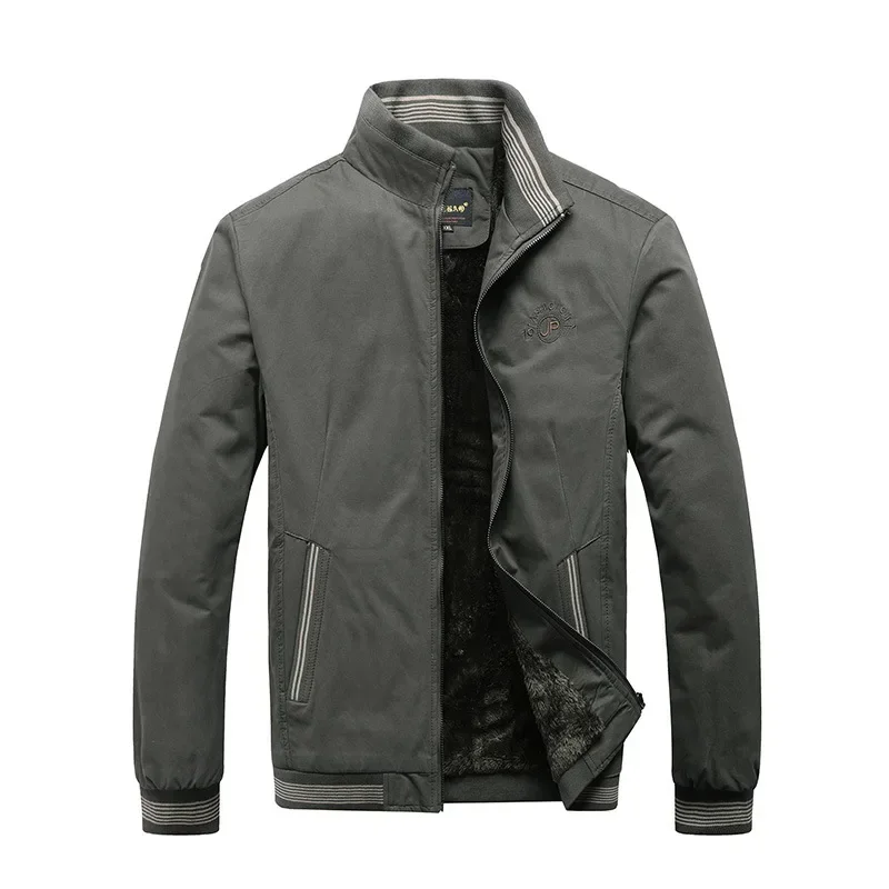 Fleece Autumn Winter Men Jackets Male Cotton Casual Solid Cargo Fashion Thick Warm Coats Mens High Quality Jacket