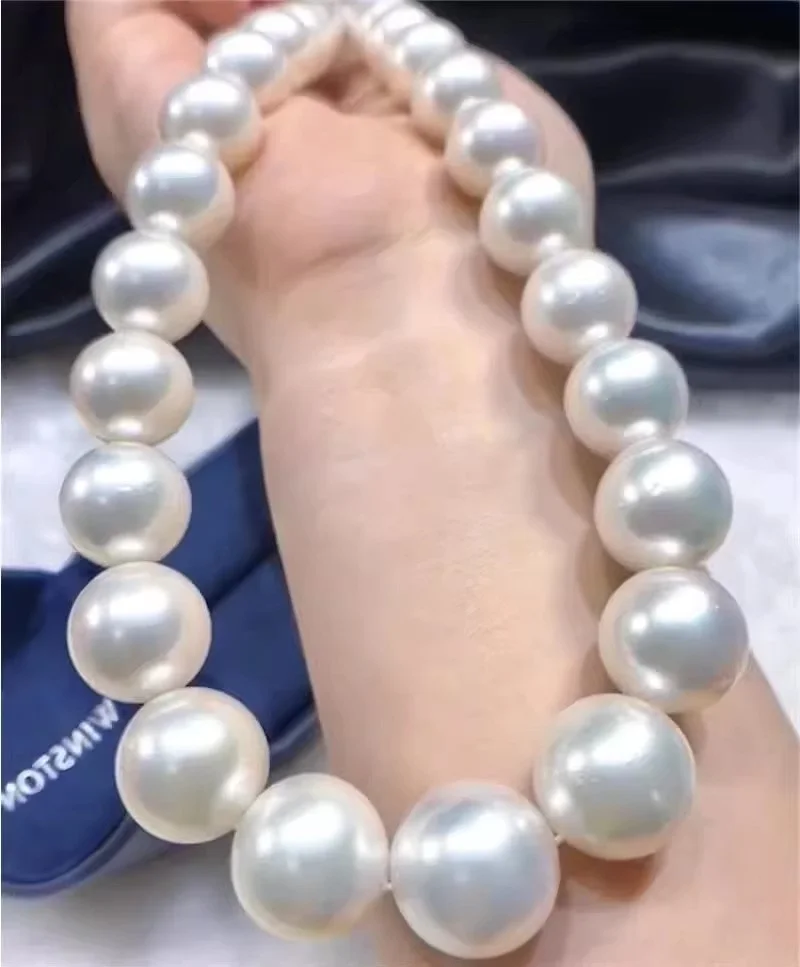 Natural 12-13mm Pearl Necklace White Round Pearl Fine Wedding Jewelry Gifts for Women