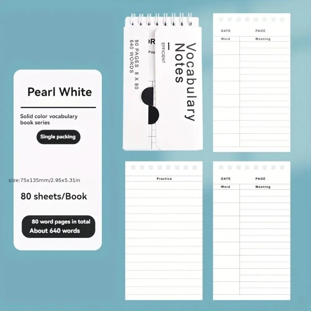 Libro di memoria per vocabolario tascabile facile da trasportare Aiuto per l'apprendimento delle lingue inglesi Libro di pianificazione personalizzato Aiuto per l'apprendimento delle lingue inglesi