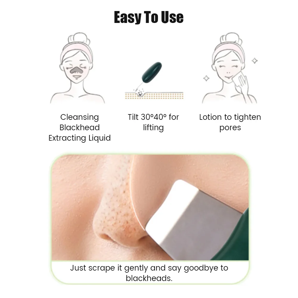 Mini Blackhead Spatula Exfoliator Deep Cleansing Remover Pore Cleaner Blackhead Removal Beauty Device Skin Scrubber Face Care