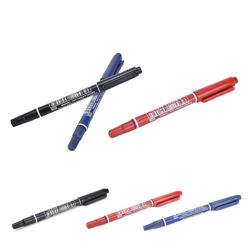 3 Colors Permanent Paint Marker Pen Twin Tips Doubled Headed Hook Line For CD DVD Media Disc Quick-Drying Writing Supplies image 2