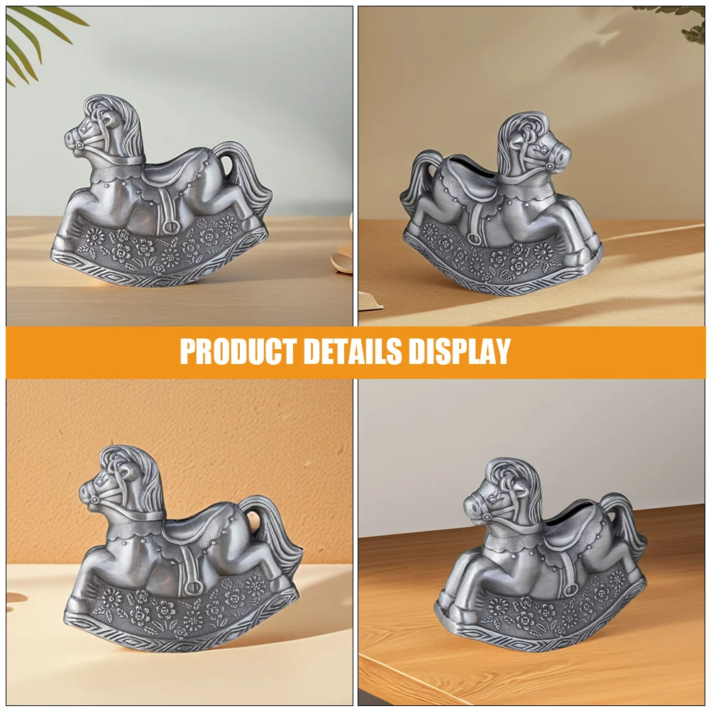 Schaukelpferd Spardose für Bargeld Bank Legierung Spardose für Kinder unzerbrechliche Spardose kreative Wohnkultur Geburtstagsgeschenk