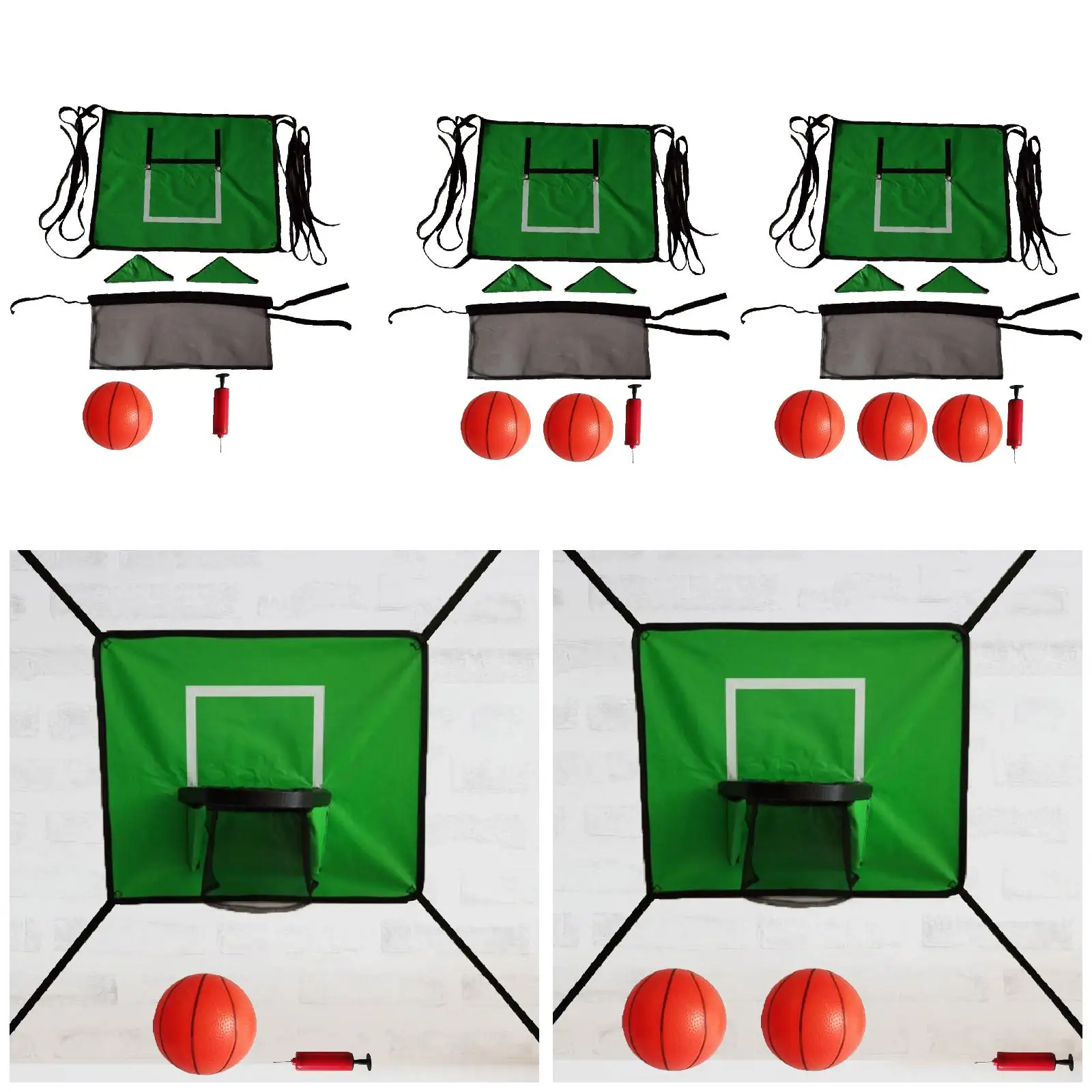 Basketball Hoop for Trampoline Basketball Frame Breakaway Rim for Dunking Sports Toy Goal Game Trampoline Accessories Green