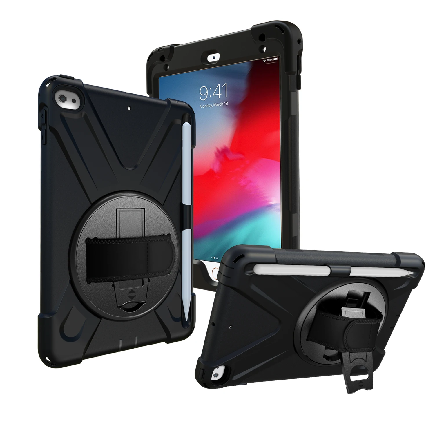 LFOIQN Armor Stand Shockproof Tablet Case For iPad Mini 5 4 Funda iPad Mini 4th 5th Generation 7.9 inch Silicone Rugged Cover