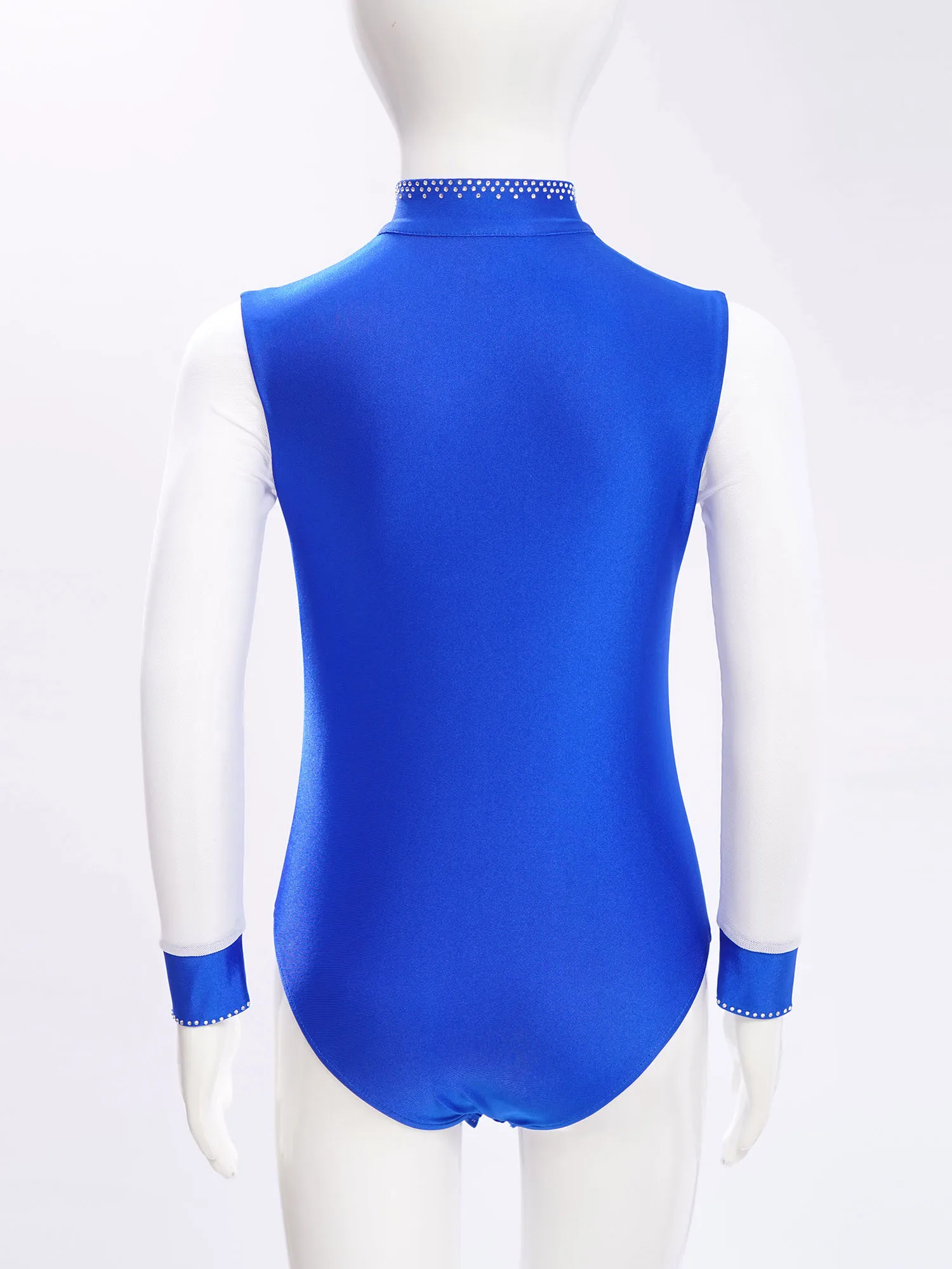 Costumes de danse Jazz latine pour enfants garçons, maille transparente, manches longues, strass brillants, body avec short, justaucorps de danse de patinage artistique