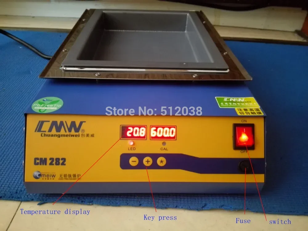 

Brand new CM282 LEAD-FREE Titanium Alloy SOLDERING POT Industrial Solder Pot 2KW 220V/110V