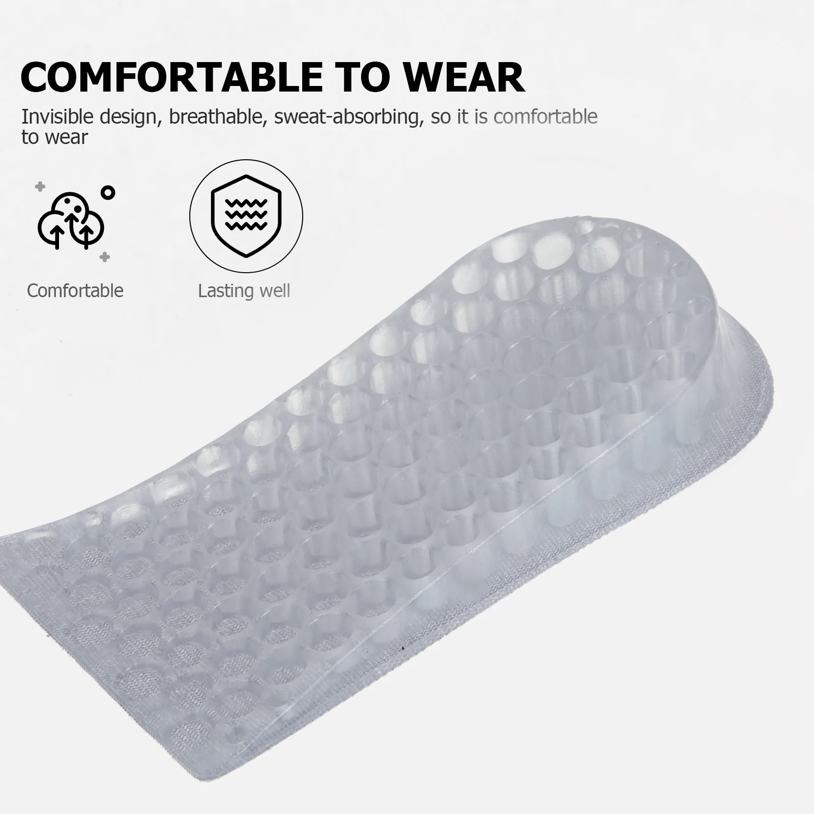 

Heightening Insoles Invisible Heel Lift for Shoes Comfortable Lightweight Breathable Shock Absorption Fit All Footwear