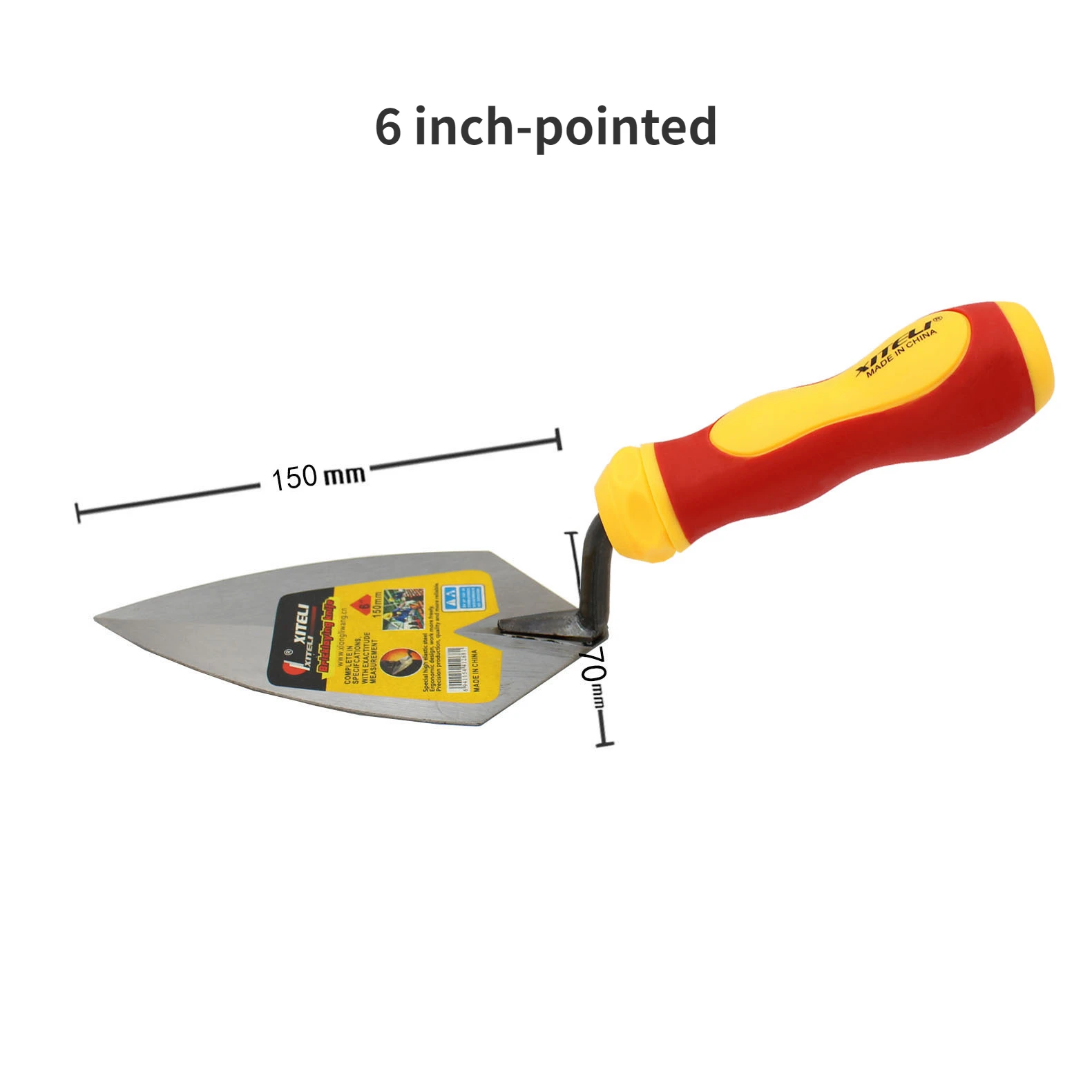 Professional High Carbon Steel Plaster Trowel Concrete Vibration Trowel Scraper Pointed Brick Trowel Bricklayer Tools