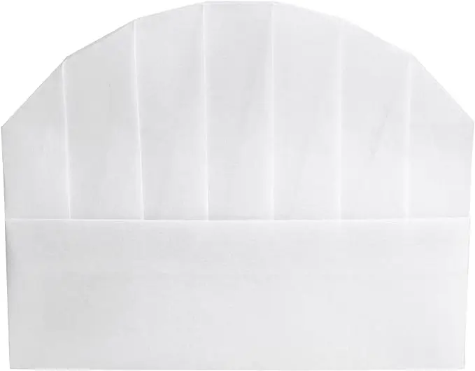 White Disposable Non-woven Chef Hat Cooking Bakery Work Paper Chef Cap For Kitchen