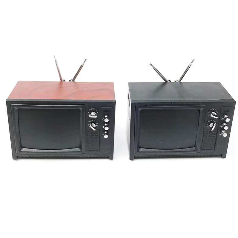 1Pc 1:12 Dollhouse Miniature Television Vintage TV Model Furniture Accessories For Doll House Decor Kids Pretend Play Toys Gift