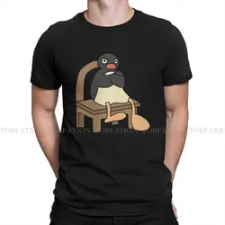 Angry Pingu O Neck TShirt Noot Pingu Pinga Penguin TV Pure Cotton Fabric Classic T Shirt Men Tops New Design Oversized