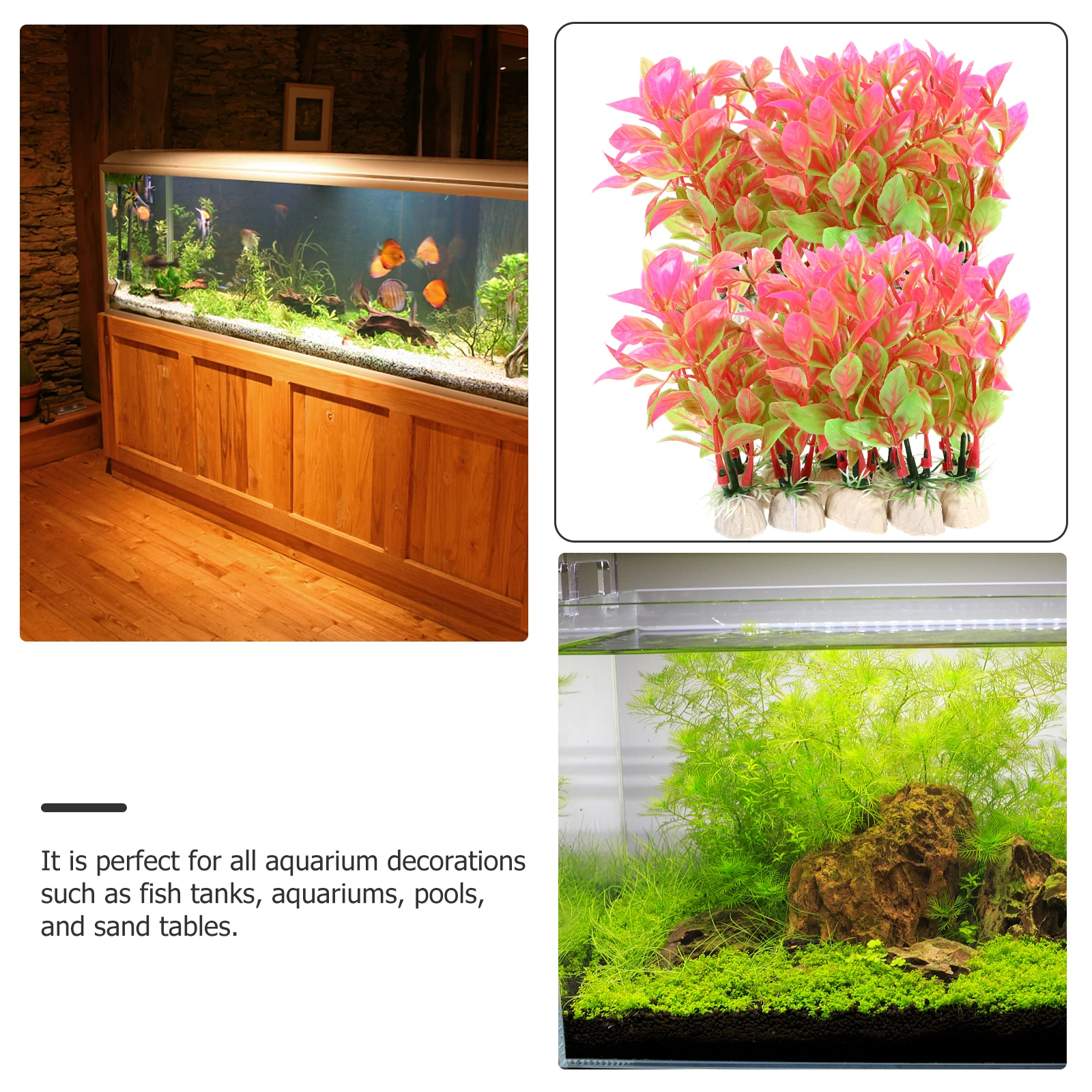 

20pcs Artificial Fish Tank Plant Safe Pvc Material For Aquarium Decor Reptile Terrarium Landscape Tall Plastic Plants Betta Fish
