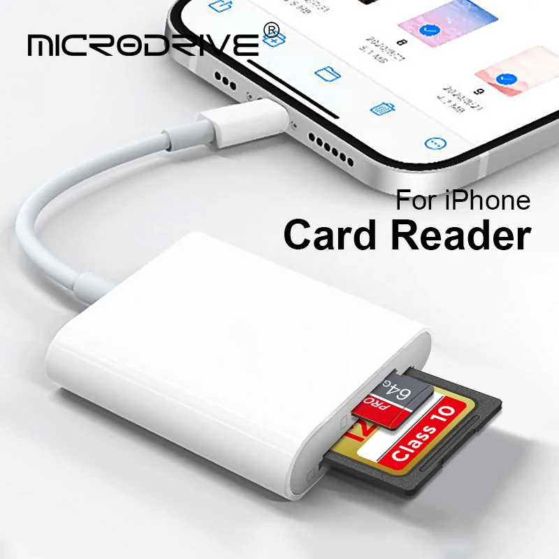 Top Dual Sd Card Reader Supports SD TF Card Trail Portable Mini TF SD Card Reader No Application Required for Camera iPhone iPad