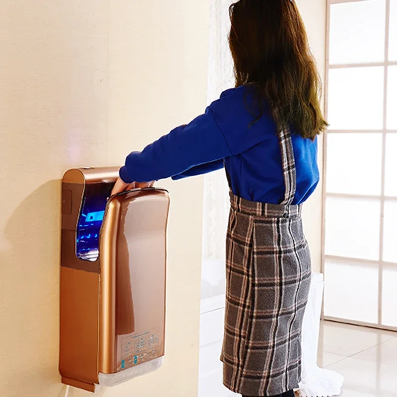 High Speed Hand Dryer Fully Automatic Induction Hand Dryer Hotel Hand Blowing Dual Motor Jet Quick Dryer 2000W