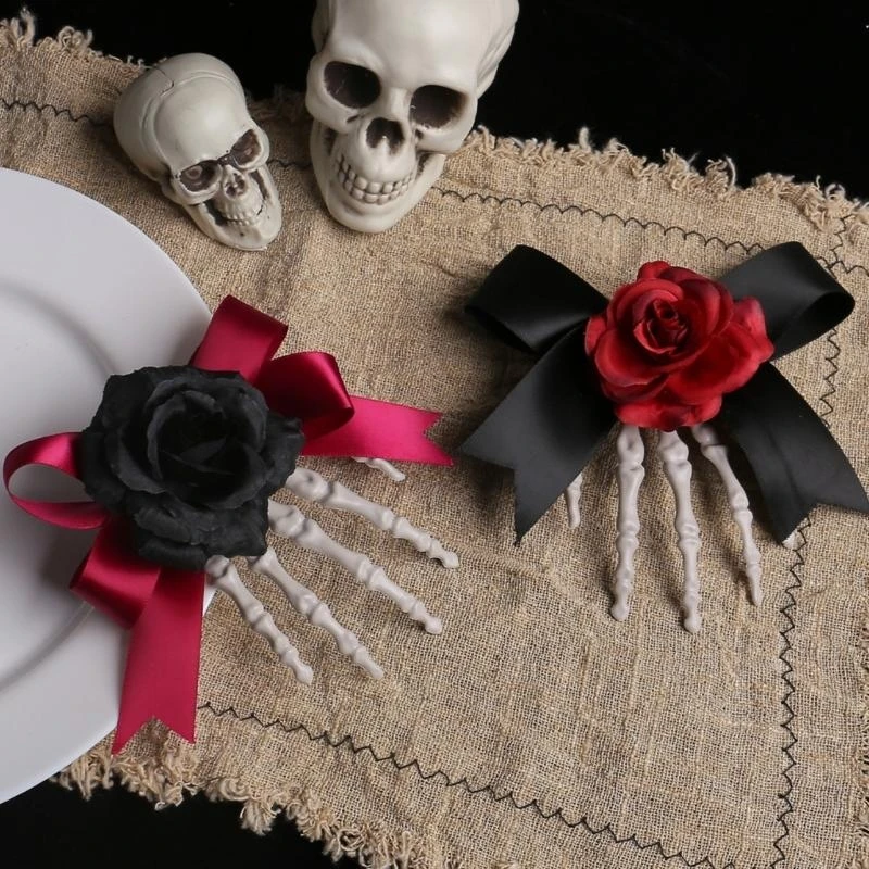 

Halloween Skull Hand Hair Clip Resin Skeleton Claw Barrettes for Costume Party 15UB