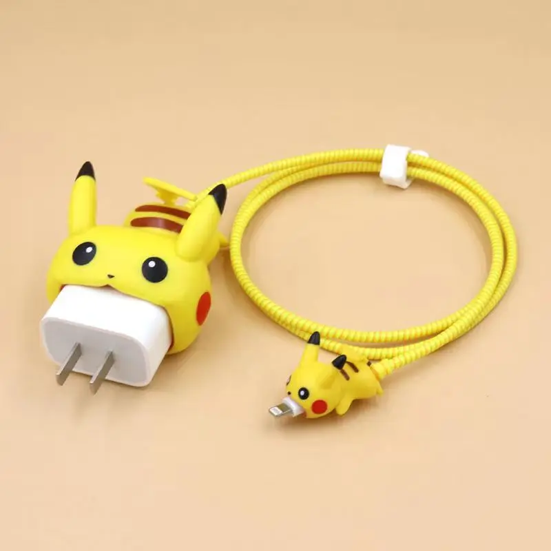 Pikachu veri kablosu koruyucu kol moda karikatürler şekil toka Usb şarj kablosu konu koruyucu kapak oyuncaklar