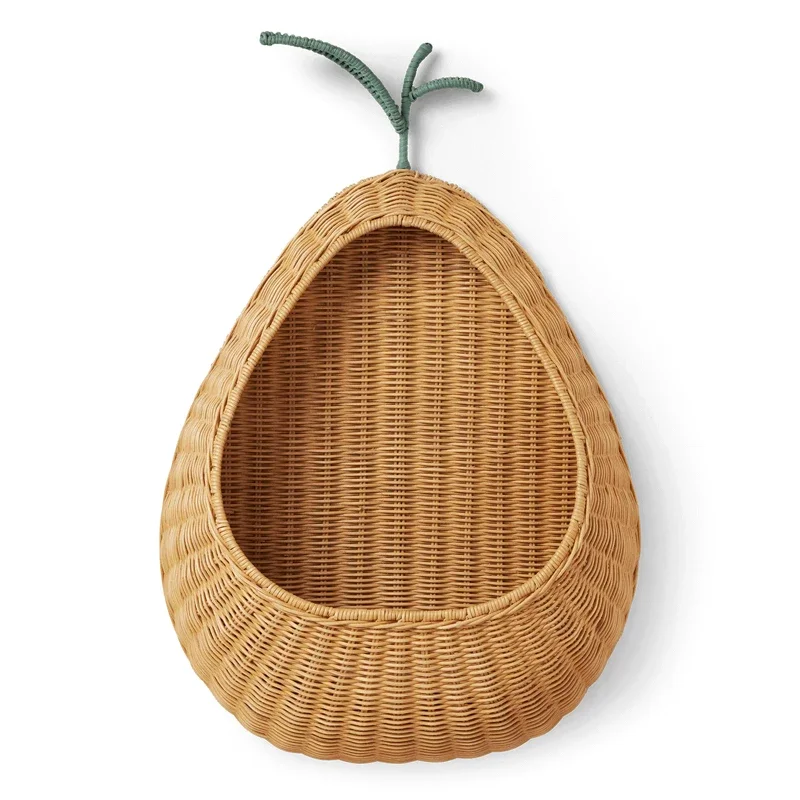 Rattan woven wall-mounted basket Wind-mounted wall storage basket Storage basket