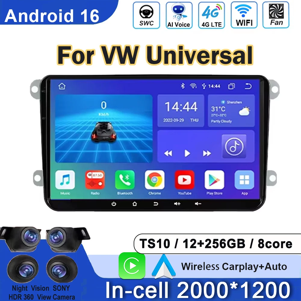 

Android For Volkswagen VW Caddy 2011 2012 2013 2014 2015 2016 2017 2018 Car Radio Carplay Multimedia 4G Player GPS Navi 2din DVD