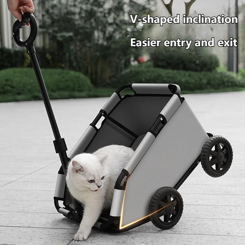 Carrello della spesa pieghevole per animali domestici con ruote da 360 gradi Carrello da viaggio per esterni per cani di piccola taglia