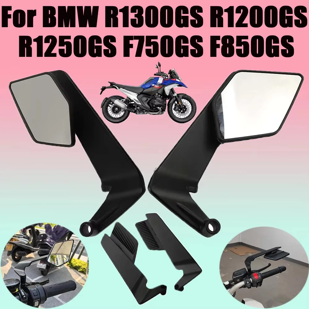 

For BMW R1300GS R1200GS R1250GS F750GS F850GS Motorcycle Rearview Mirrors Stealth Winglets Mirror Rotate Adjustable Side Mirror