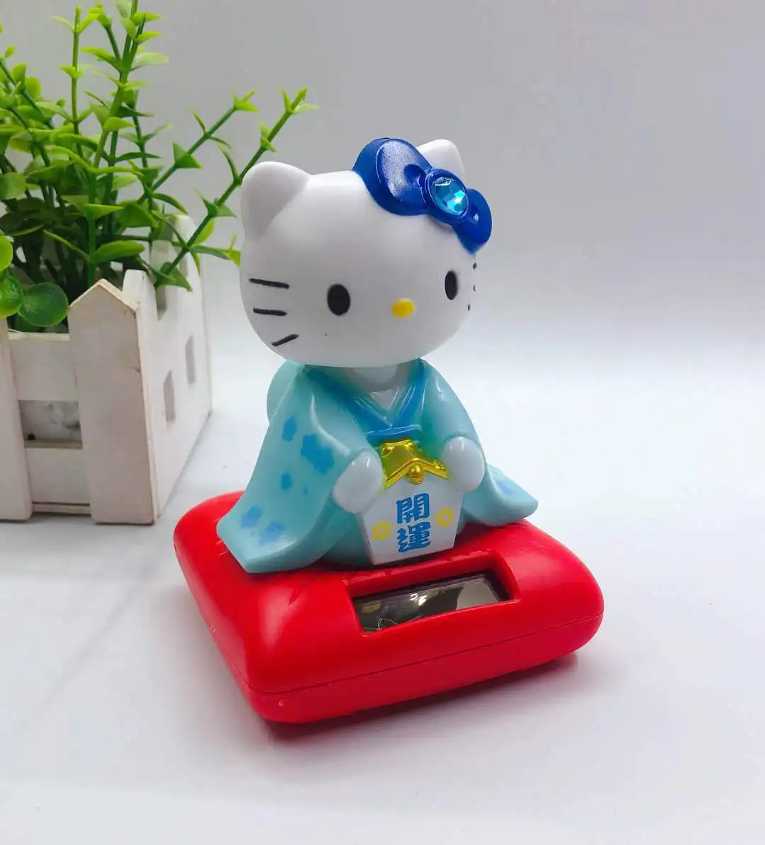 Kawaii Sanrio Hello Kitty Car Solar Slug Desktop Home Decoration Accessories Car Dashboard Ornament Kids Charm Hobby Toys Gift