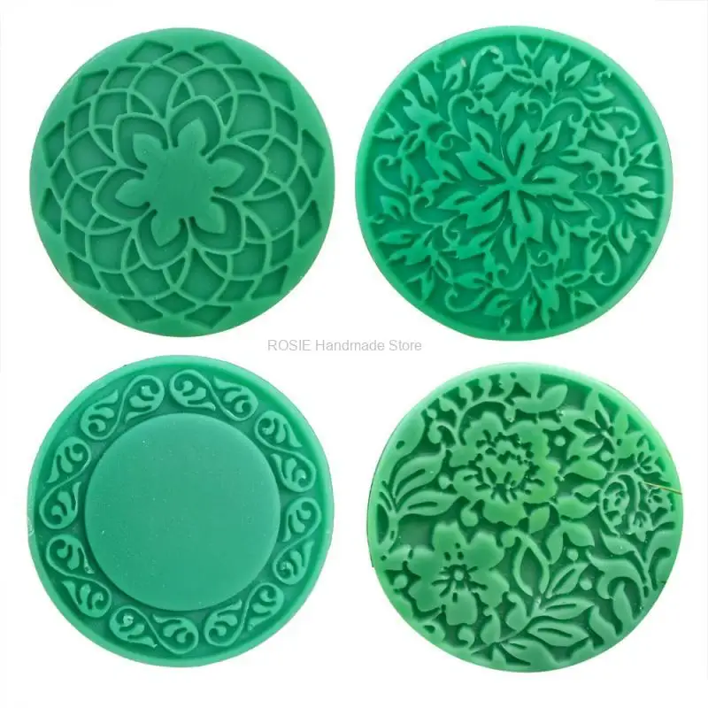 3D Handmade Silicone Soap Molds 4 Flower Types Bar Making Mould Tools Handmade DIY Circular Shape Soaps Resin Craft