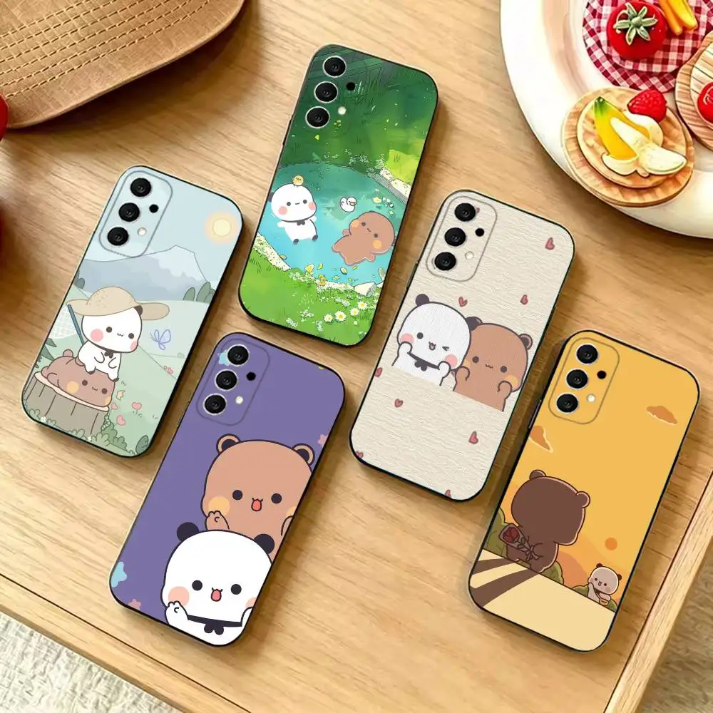 Soft Pastel Bubu Dudu Panda phone Case For Samsung  S26,S25,S24,S21,S22,S23,S30,Ultra,S20,Plus,Fe,Others Shockproof,Black Cover