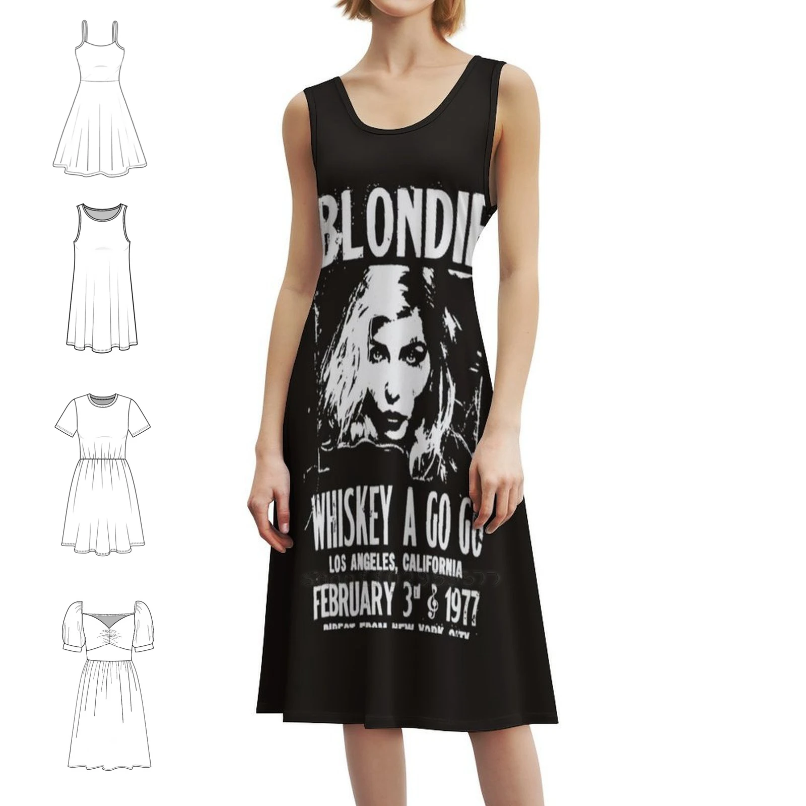 الكمال الشرير الصخرة فتاة ريترو 70S خمر الفرقة بوهو شيك فستان أنيق موضة شاطئ حفل زفاف ثوب معدني ديبي أسطورة الفرقة #1