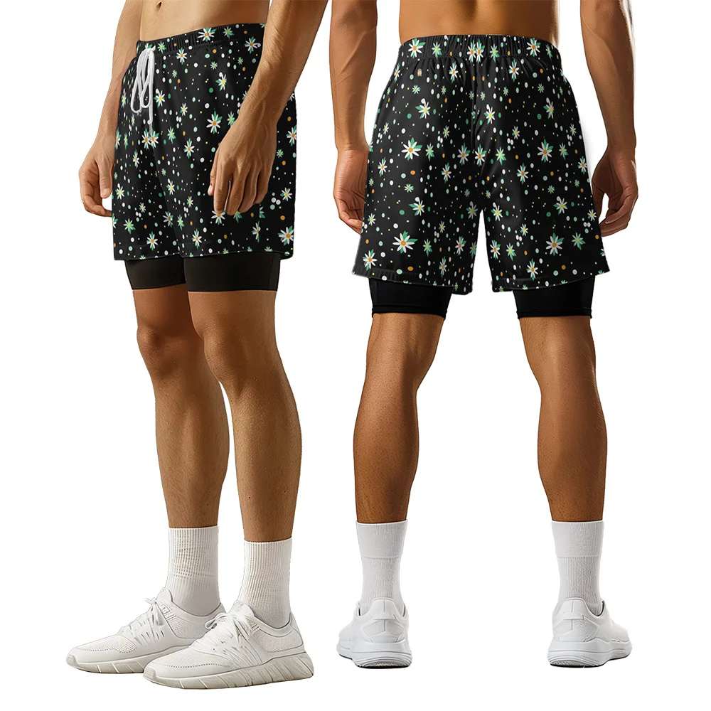 

2024 New original design Small Flowers Summer 3D Advanced print casual trend sports High Street ice skating camo shorts