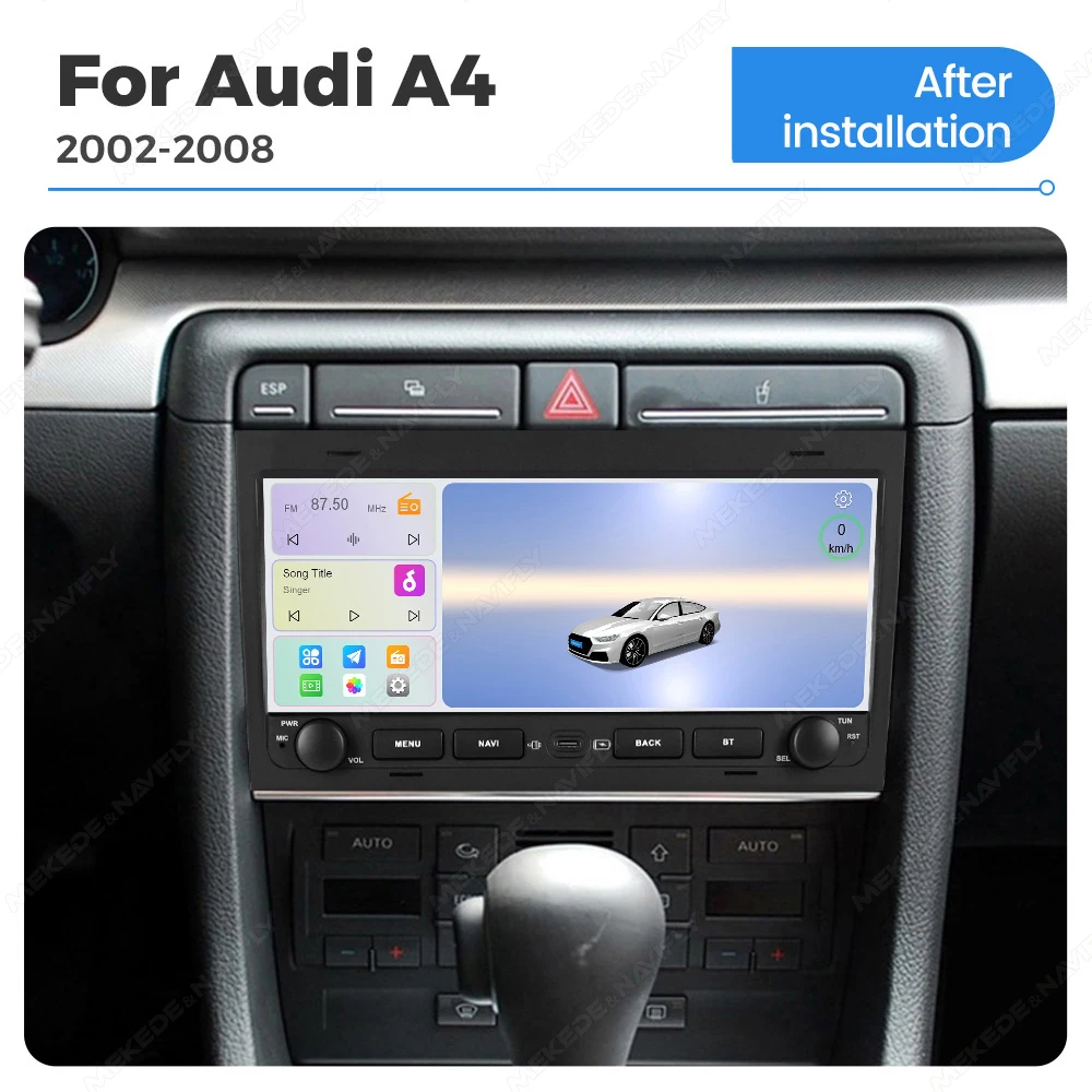 10.26 Inch 2Din Car Radio Stereo for Audi A4 2002-2008 CarPlay Android Auto Intelligent Audio Multimedia Player GPS FM Autoradio